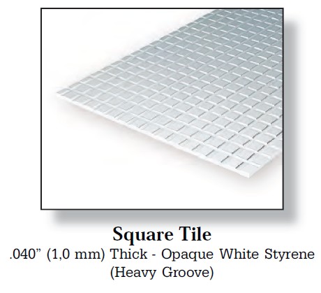 Werkstoffe, Werkzeuge, Farben :: Kunststoff Platten & Profile :: Platte 1mm  Plattenoptik 3.2x3.2mm Rille 0.5mm