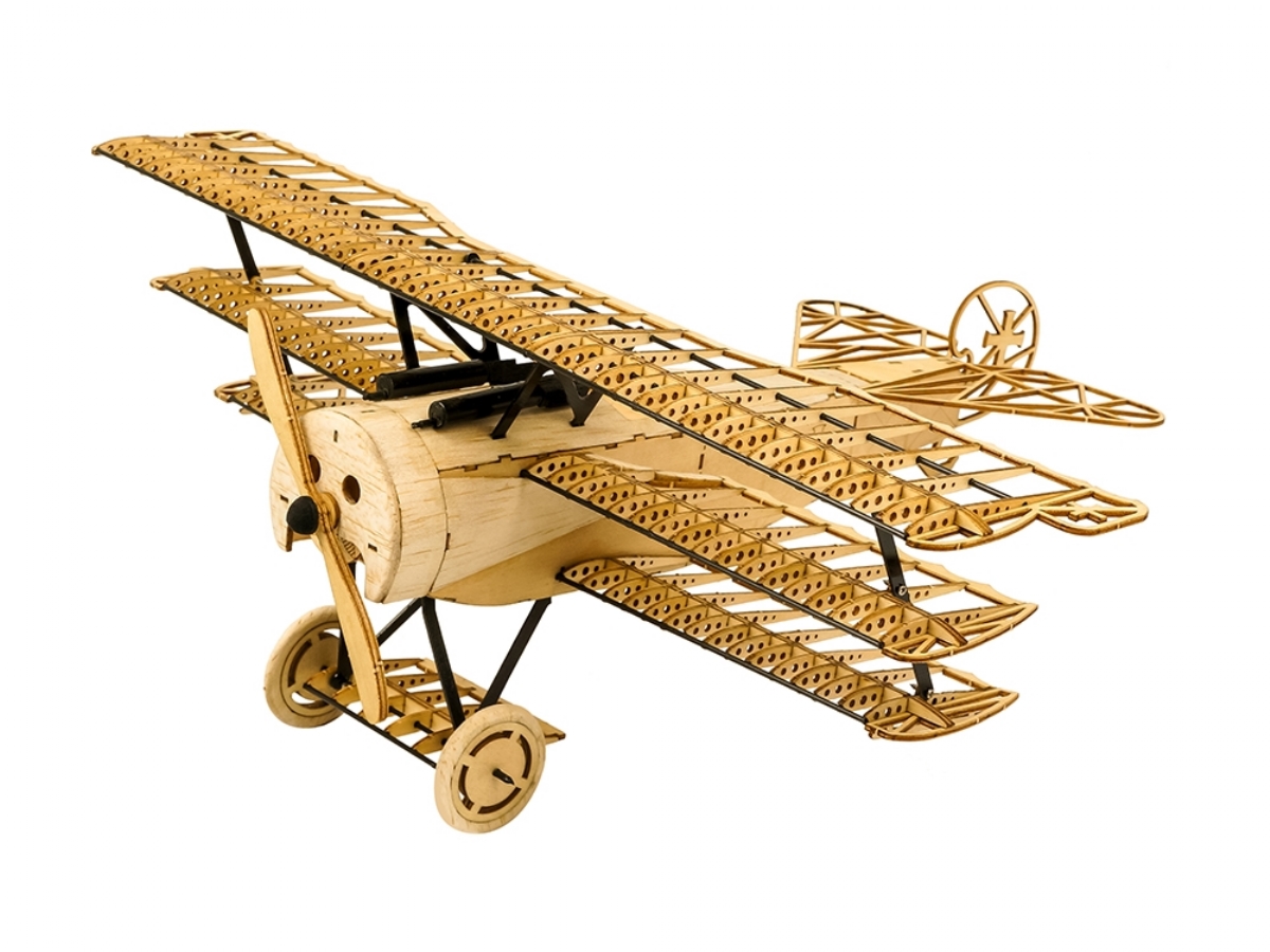 Flugzeug Flugzeugmodellbausatz Holz VX11 1/18 Fokker DR.1 Balsa kit